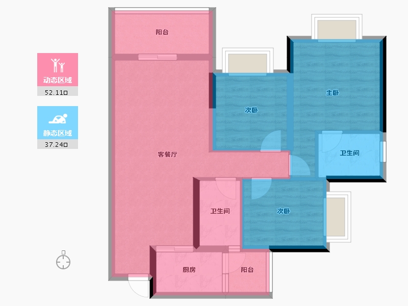 贵州省-铜仁市-优图宝润国际-79.11-户型库-动静分区