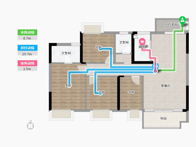 江西省-吉安市-东瑞公园学府-95.20-户型库-动静线