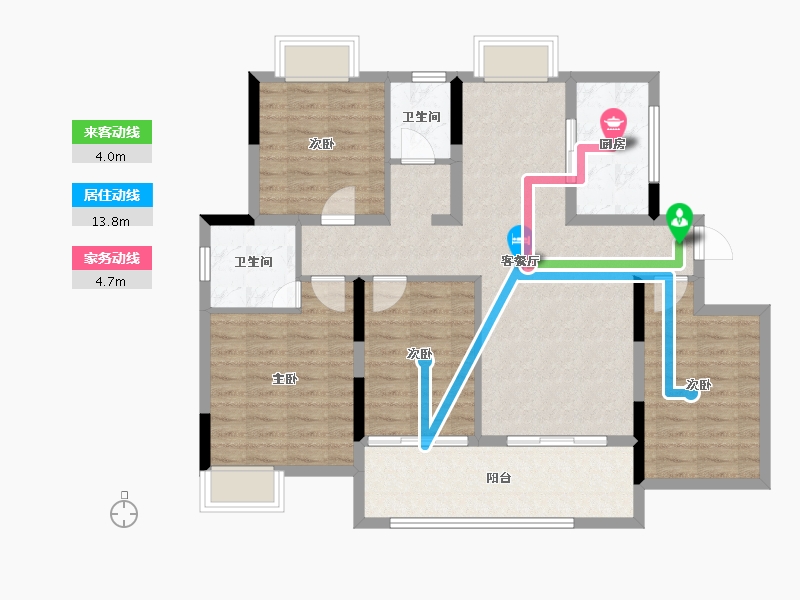 江西省-吉安市-凯旋浩城明樾台-103.13-户型库-动静线