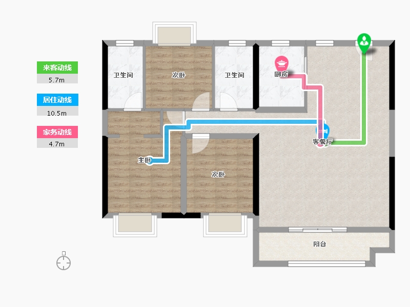 湖北省-宜昌市-福星惠誉金色华府-101.30-户型库-动静线