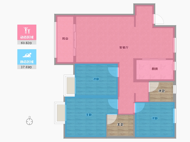 河北省-邢台市-银基悦蓝湾-97.13-户型库-动静分区