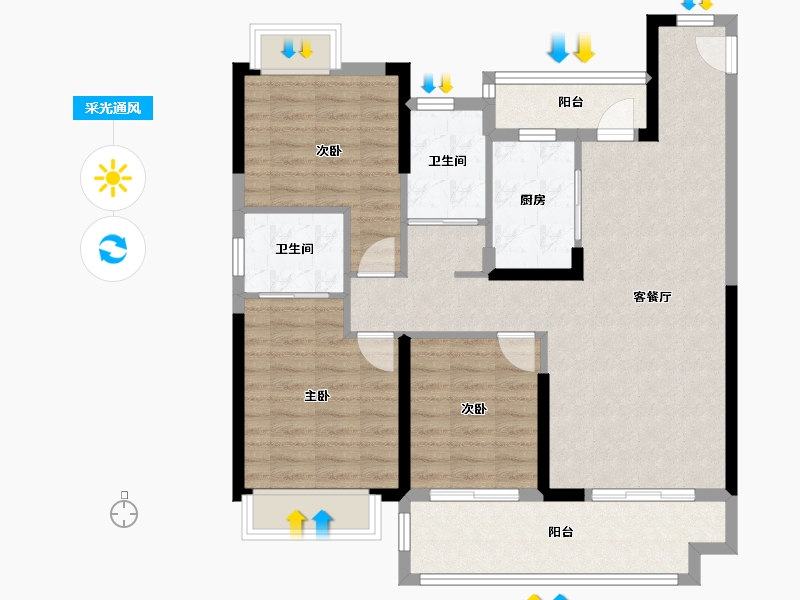 湖北省-荆州市-中建城发荆江之星-96.78-户型库-采光通风