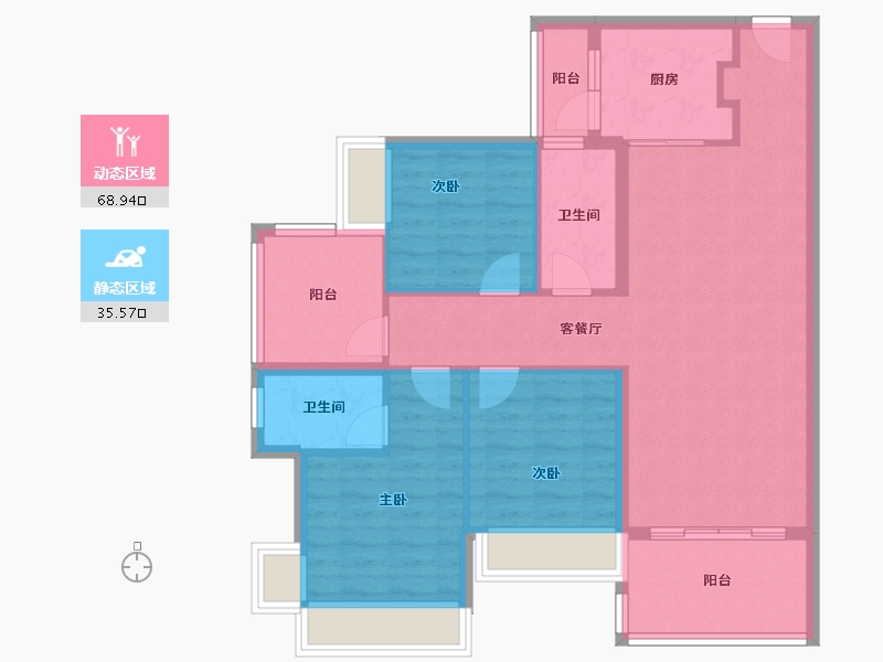 广东省-湛江市-湛江爱琴海国际广场-93.61-户型库-动静分区