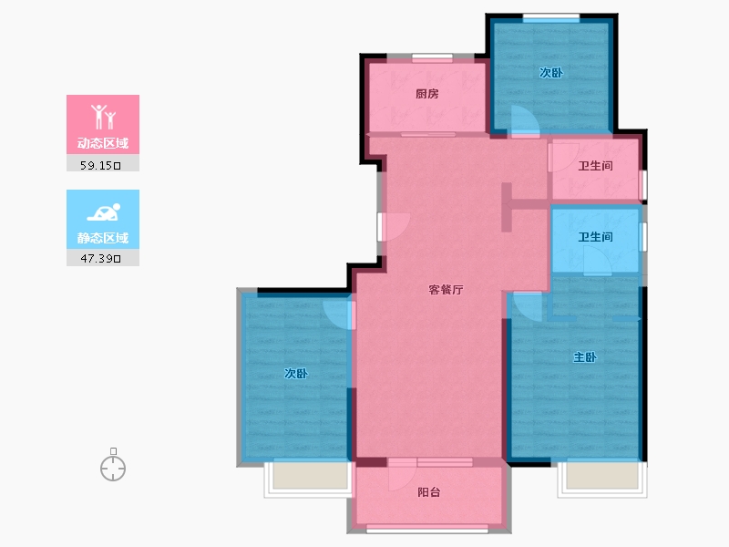 河北省-唐山市-中建府-94.83-户型库-动静分区