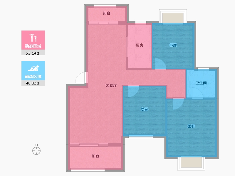 江西省-吉安市-东山金色海岸-84.55-户型库-动静分区