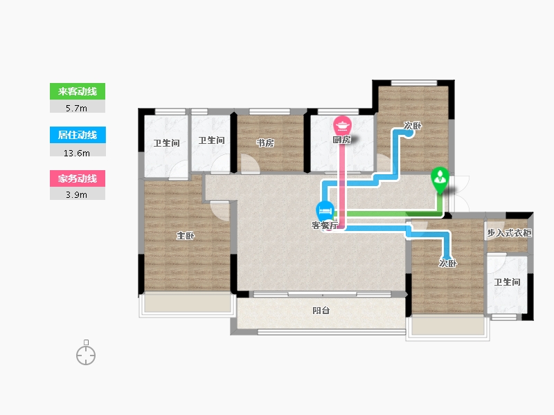 浙江省-丽水市-国鸿大诚翡翠滨江-113.23-户型库-动静线