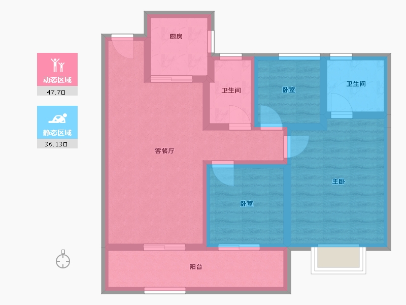 浙江省-丽水市-志城湖岸春晓-73.43-户型库-动静分区