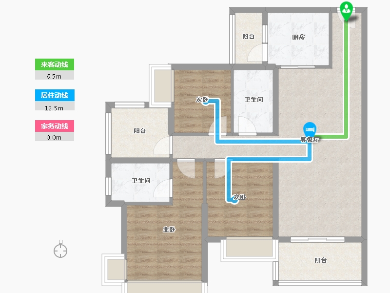 广东省-湛江市-湛江爱琴海国际广场-93.61-户型库-动静线