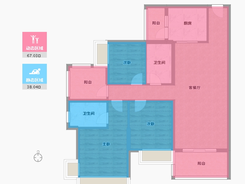 广东省-湛江市-湛江爱琴海国际广场-93.61-户型库-动静分区