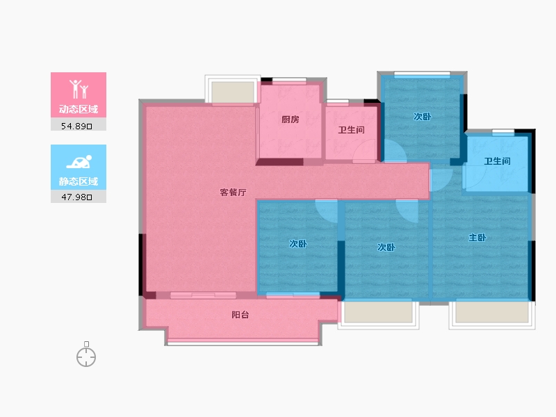 浙江省-丽水市-金地云著-92.57-户型库-动静分区