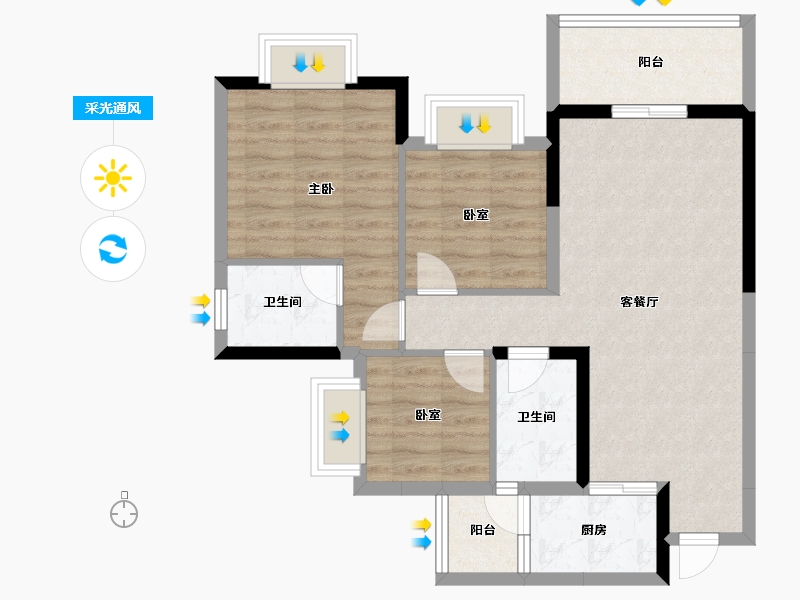 贵州省-铜仁市-优图宝润国际-78.22-户型库-采光通风