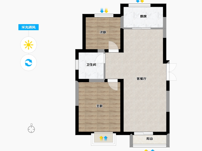 河北省-秦皇岛市-福港御景-63.44-户型库-采光通风