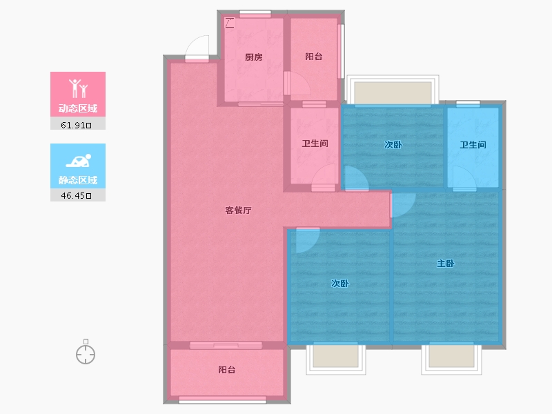 湖北省-黄冈市-福豪星庭-97.60-户型库-动静分区