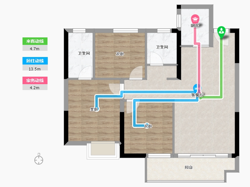 江西省-吉安市-东瑞公园学府-76.00-户型库-动静线