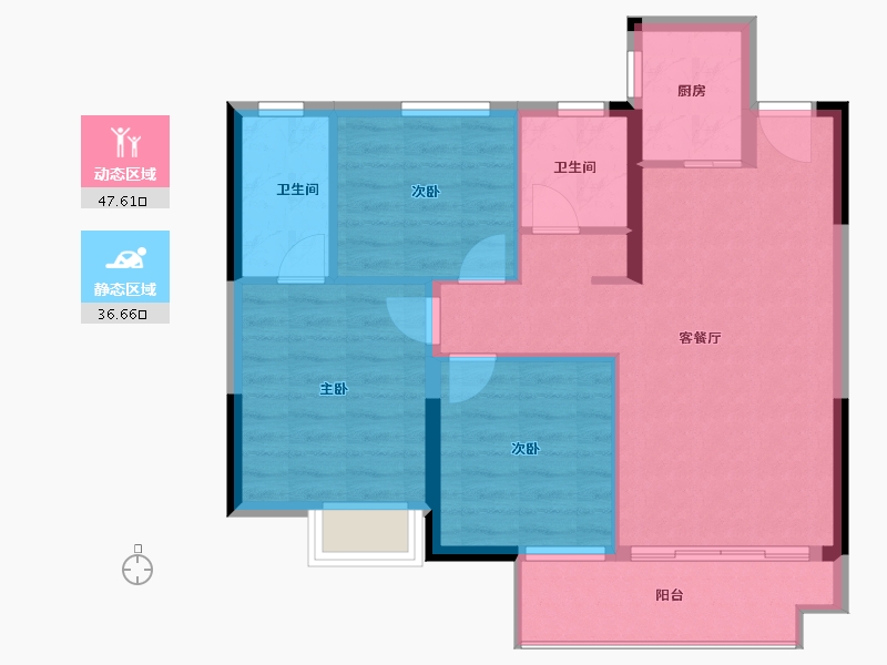 江西省-吉安市-东瑞公园学府-76.00-户型库-动静分区