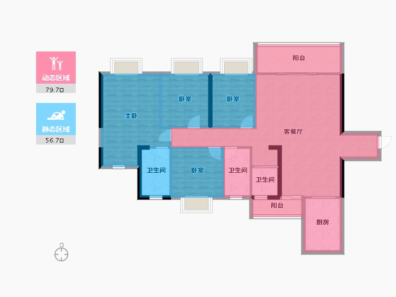 贵州省-铜仁市-天辰玖悦府-123.42-户型库-动静分区