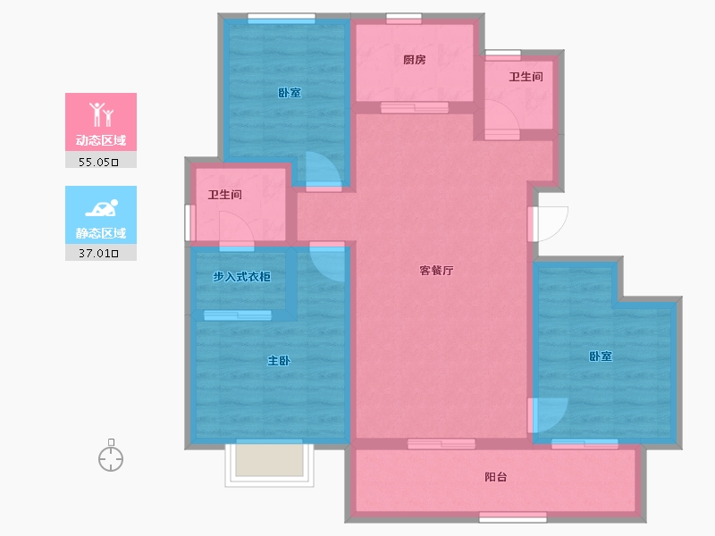 浙江省-丽水市-志城铂金时代-80.94-户型库-动静分区