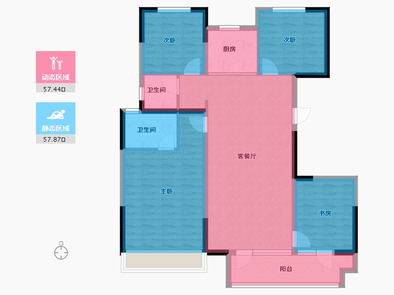 山东省-淄博市-旭辉银盛泰星河城-103.74-户型库-动静分区