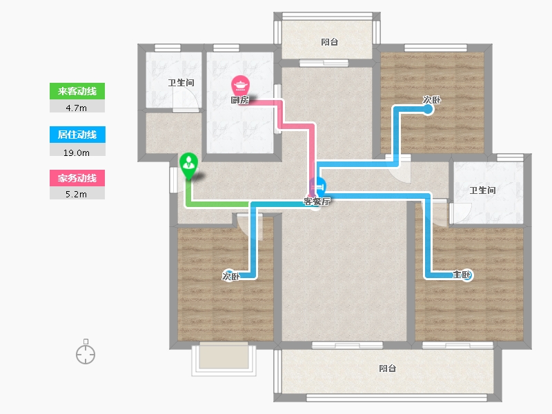 山东省-泰安市-东城紫郡-106.00-户型库-动静线