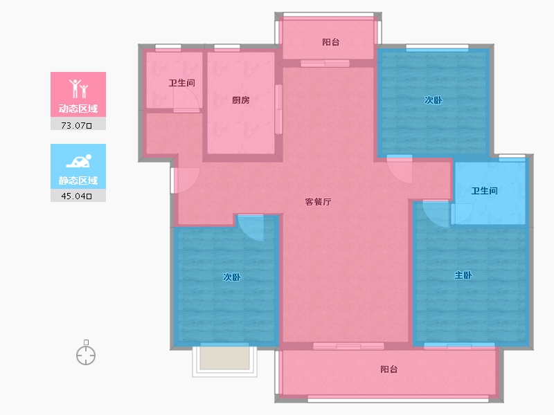 山东省-泰安市-东城紫郡-106.00-户型库-动静分区