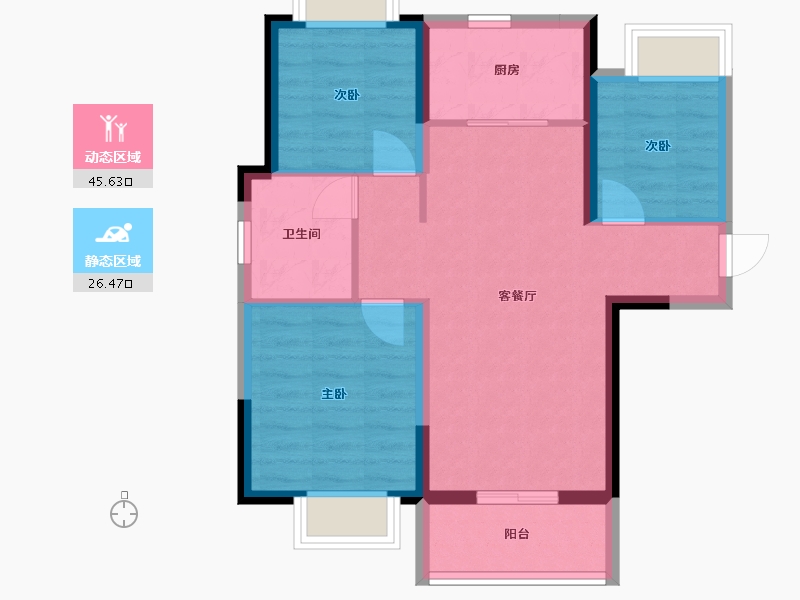 河北省-秦皇岛市-秦皇岛恒大悦府-64.10-户型库-动静分区