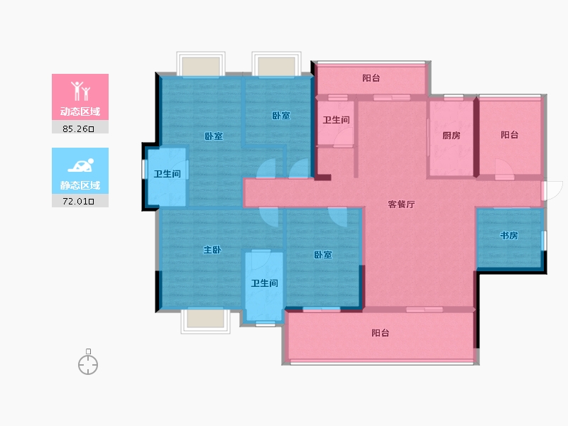 贵州省-铜仁市-金府外滩-141.60-户型库-动静分区