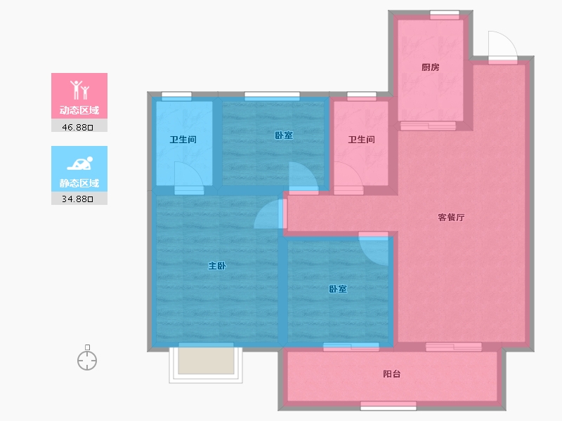 浙江省-丽水市-志城铂金时代-71.51-户型库-动静分区