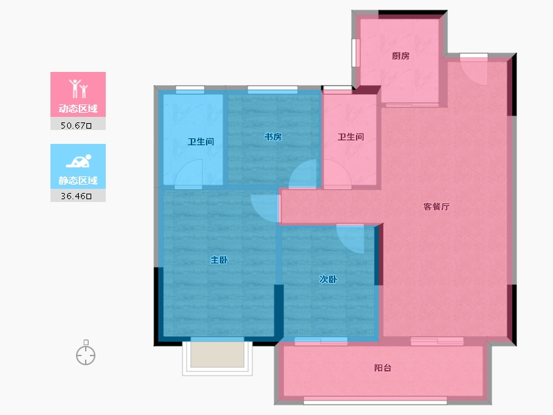 江西省-吉安市-东投金鼎城-78.37-户型库-动静分区