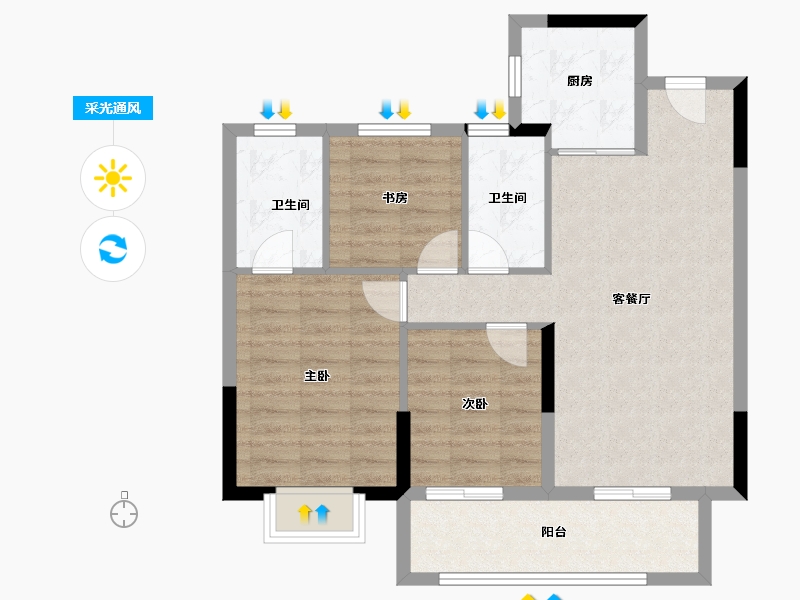 江西省-吉安市-东投金鼎城-78.37-户型库-采光通风