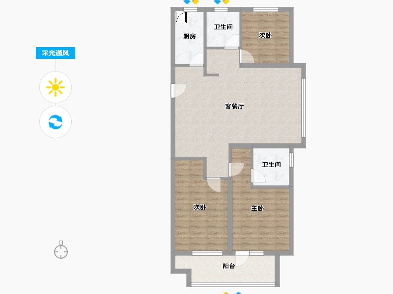 山东省-日照市-山海大象和悦万家-92.80-户型库-采光通风