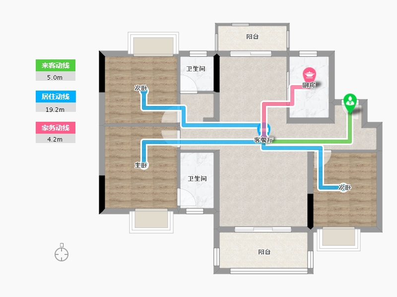 江西省-赣州市-星州润达城·璟园-86.40-户型库-动静线