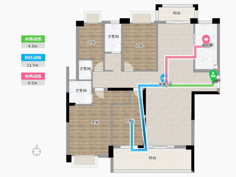 广东省-汕尾市-岁宝华府-135.08-户型库-动静线