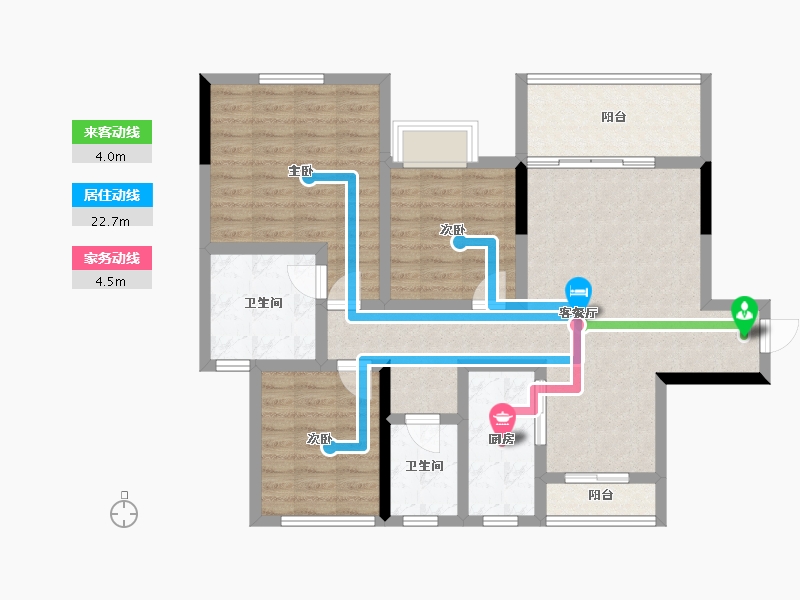 四川省-遂宁市-龙腾帝景-94.61-户型库-动静线