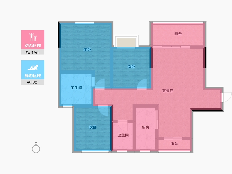 四川省-遂宁市-龙腾帝景-94.61-户型库-动静分区