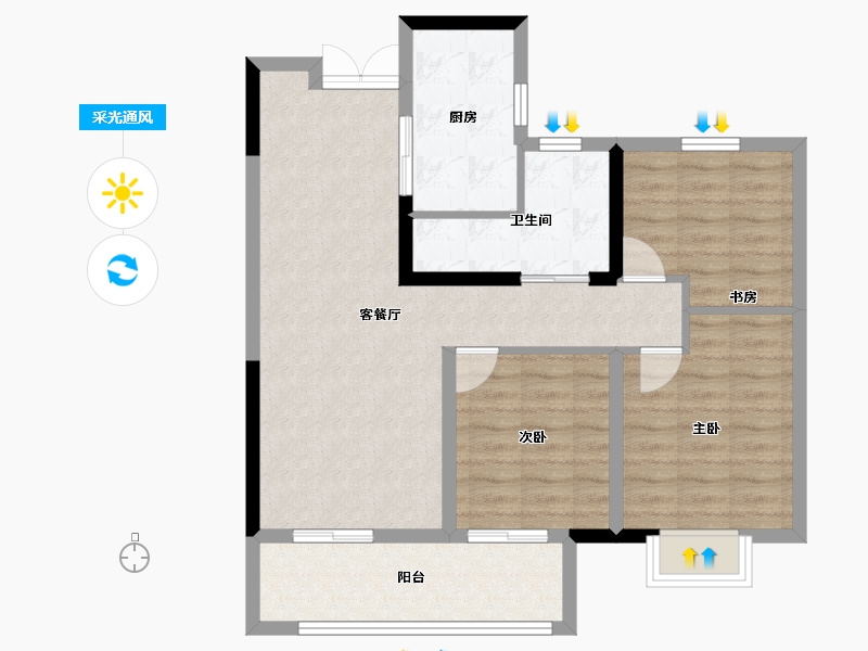 湖北省-宜昌市-弘洋·新都汇-82.01-户型库-采光通风