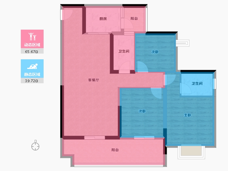 贵州省-铜仁市-优图宝润国际-93.88-户型库-动静分区