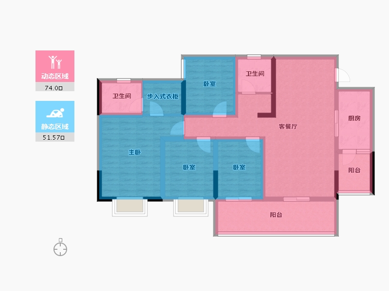 贵州省-铜仁市-松桃外滩二期-110.70-户型库-动静分区