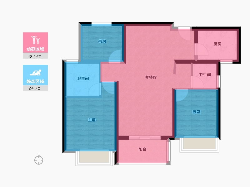 海南省-海口市-​海口宝龙城-73.32-户型库-动静分区