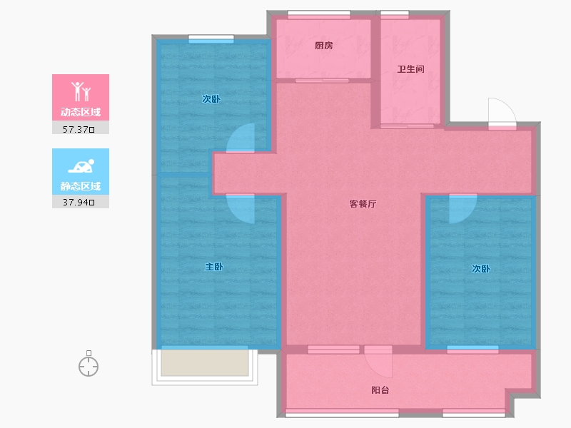 山东省-日照市-德瑞·锦绣学府-84.80-户型库-动静分区