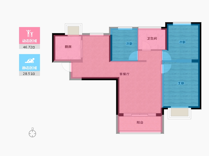 河北省-秦皇岛市-秦皇岛恒大悦府-66.77-户型库-动静分区