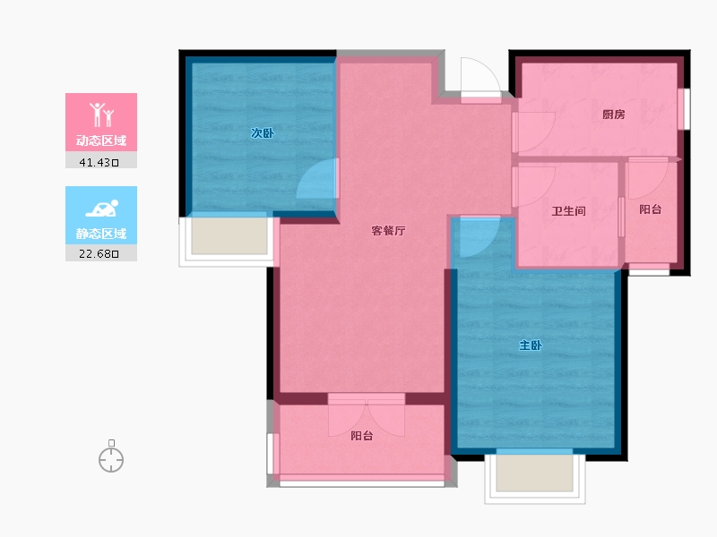 河北省-秦皇岛市-秦皇岛恒大悦府-56.95-户型库-动静分区