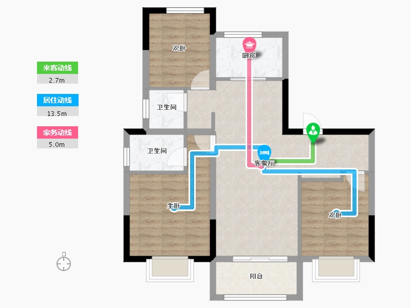 陕西省-榆林市-盛景蘭亭-76.97-户型库-动静线