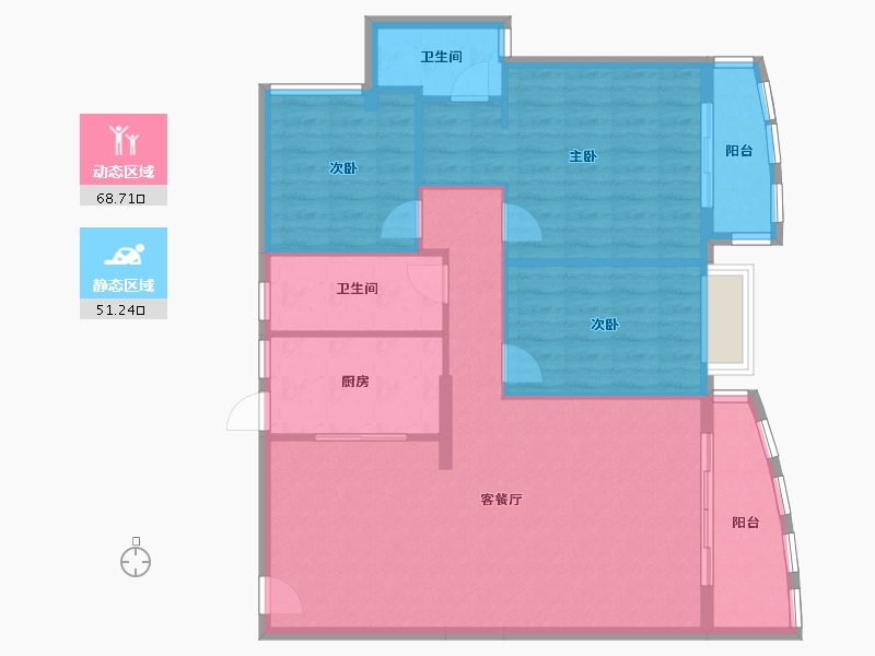 广东省-广州市-棠安苑-123.00-户型库-动静分区