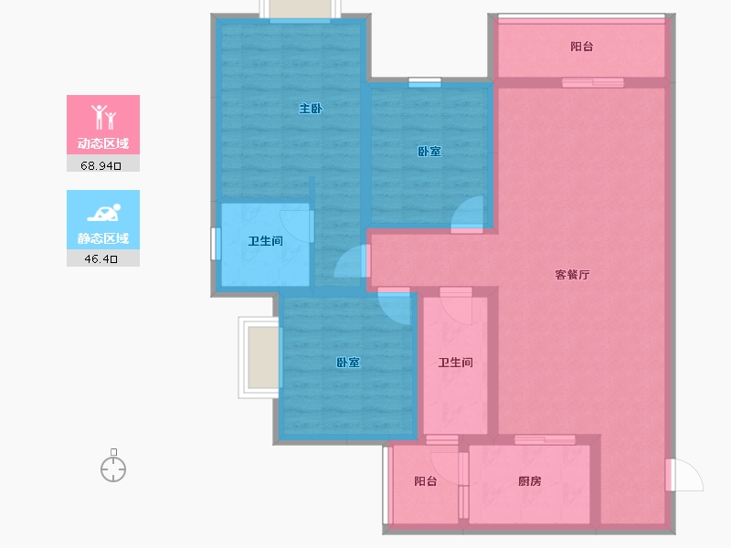 贵州省-铜仁市-松桃外滩二期-102.26-户型库-动静分区