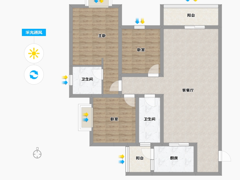 贵州省-铜仁市-松桃外滩二期-102.26-户型库-采光通风