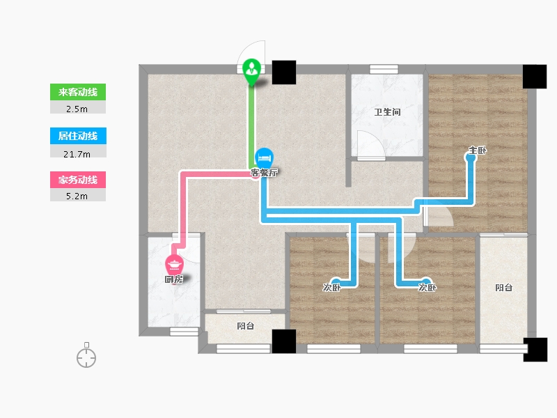 湖北省-宜昌市-鑫源人才公寓-75.49-户型库-动静线