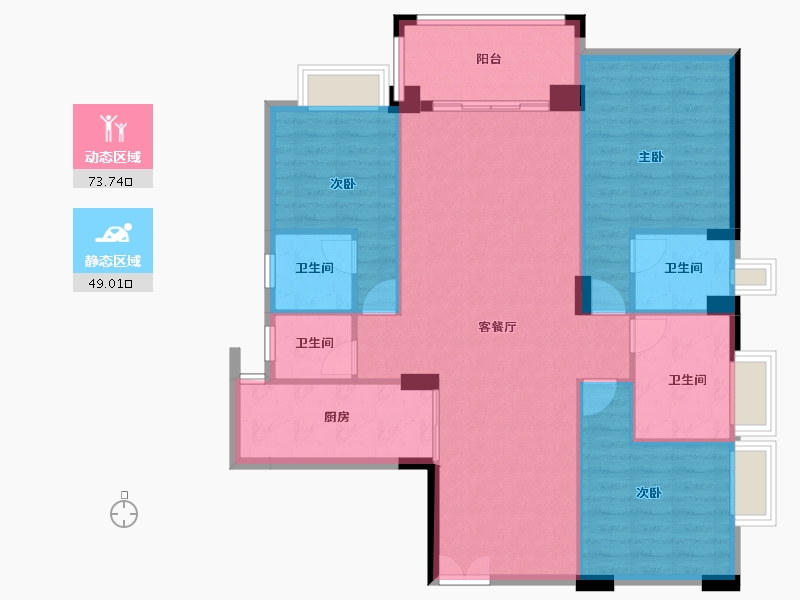 广东省-汕尾市-岁宝华府-111.52-户型库-动静分区