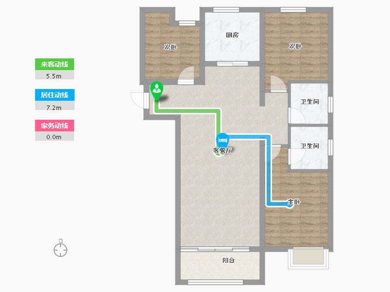 陕西省-榆林市-汇兴花园-89.63-户型库-动静线