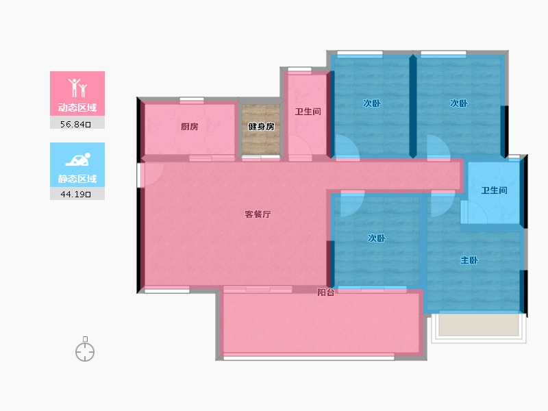 四川省-遂宁市-金宏璟悦湾-91.49-户型库-动静分区