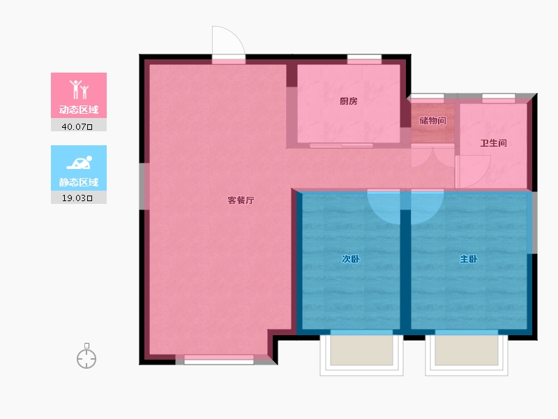 河北省-秦皇岛市-秦皇皓月城-52.42-户型库-动静分区